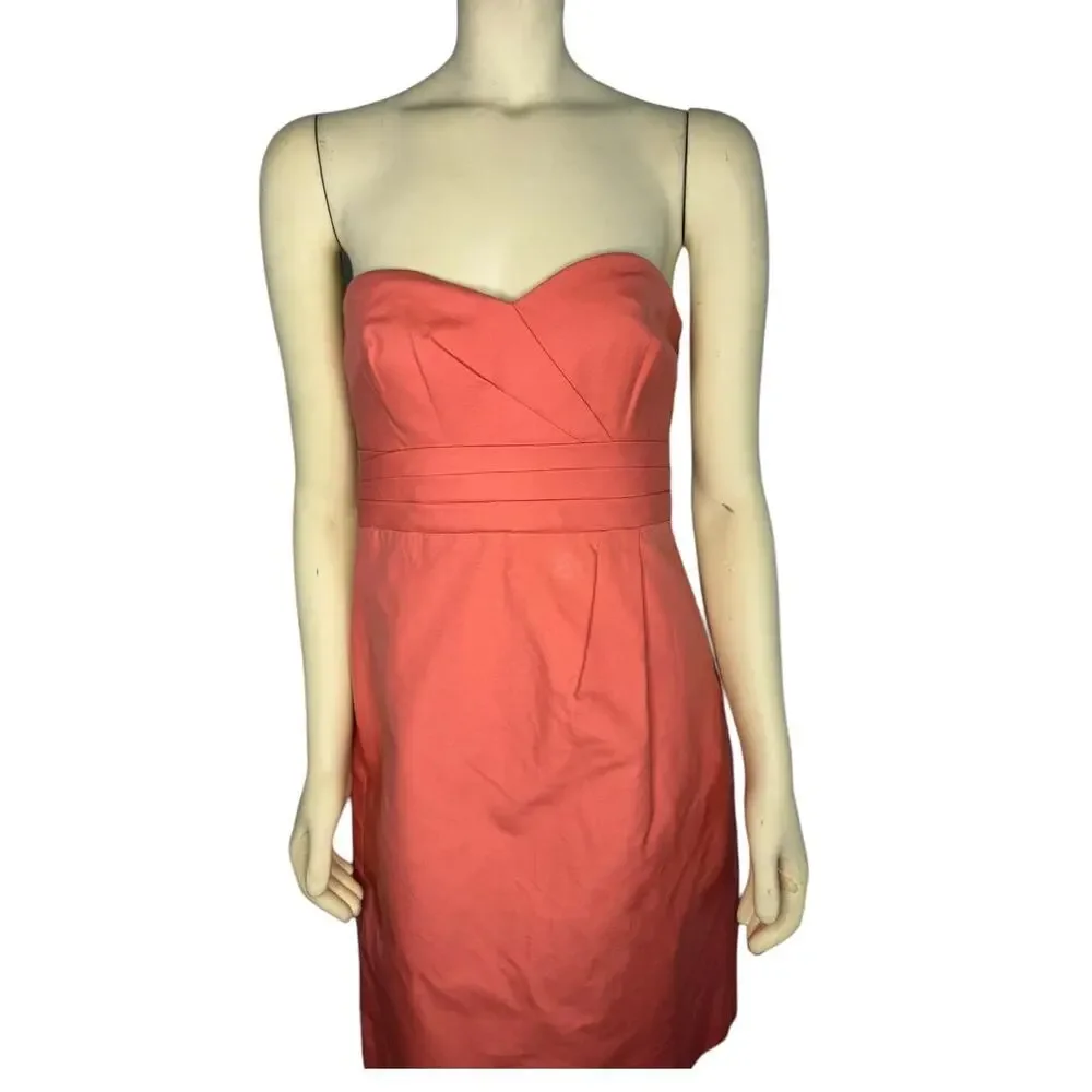J.Crew Raquel Sheath Dress Y2K Sweet Papaya Strapless 4